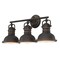 Westinghouse Fixture Wall 60W 3-Light Boswell ORB High-Lights Frosted Prismatic Lens 6116200 - alternate 6